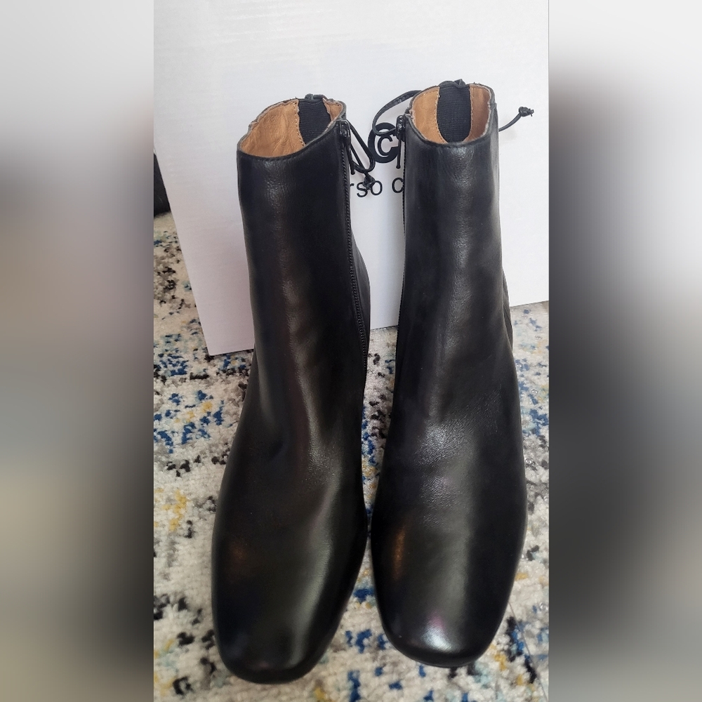 Corso Como Black Leather Ankle Booties
